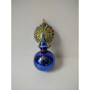 Polonaise Komozja glass Christmas ornament peacock